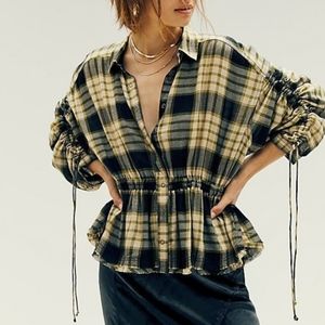 FREE PEOPLE We The Free Pacific Dawn Plaid Shirt